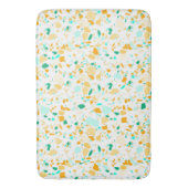 テラゾパターン(の模様が)あるバスマット緑と金ゴールド バスマット (正面縦)