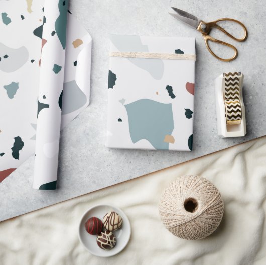 テラゾパターン ラッピングペーパー (クラフト)