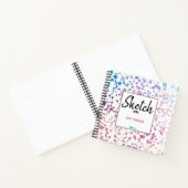 テラゾパーソナライズされたモザイクピンクブルースケッチブック ノートブック (内部)
