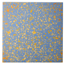 テラゾブルーイエローミニマルシンプル石のパターン タイル