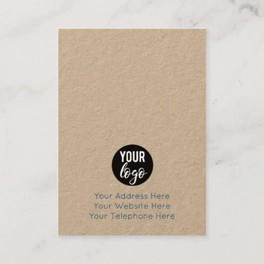 テラゾモザイクブルー3スタッドイヤリングディスプレイカード 名刺 (裏面)