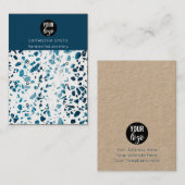 テラゾモザイクブルー3スタッドイヤリングディスプレイカード 名刺 (正面/裏面)