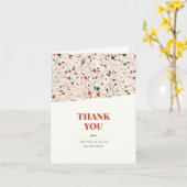 テラゾモダンス結婚ラブサンキューカード カード (黄色い花)