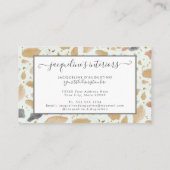 テラゾモダンパターンスクリプトタンラストグレーレトロ 名刺 (裏面)