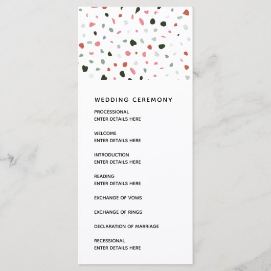 テラゾモダンパタ結婚ン式プログラム プログラム (正面)