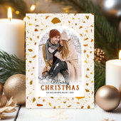 テラゾモダンークリスマスフォトホリデーカード シーズンカード