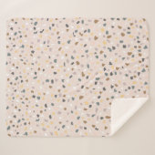 テラゾモダンーパターンソフトニュートラル シェルパブランケット (正面(横))