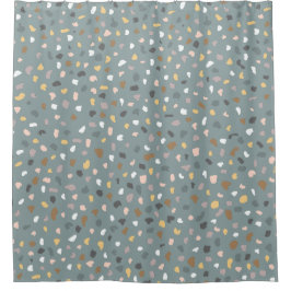 テラゾモダンーパターンソフトニュートラル シャワーカーテン