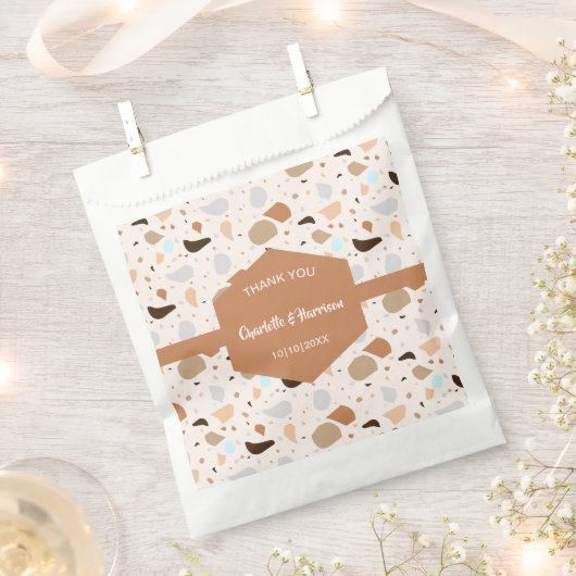 テラゾモダン抽象芸術結婚ズ フェイバーバッグ (クリップ留めされた状態)