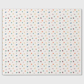 テラゾラッピング紙-レトロテラゾパターン ラッピングペーパー (フラット)