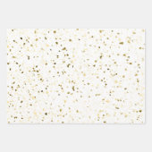 テラゾレトロ白茶緑ヴィンテージパターン ラッピングペーパーシート (正面3)