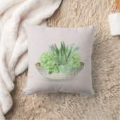 テラゾーの上の多肉植物の鉢植え クッション (ブランケット)