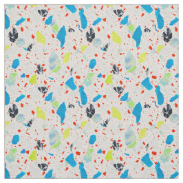 テラゾータイル模様 – ネオン白地 ファブリック