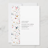 テラゾ数々のーカラーミニマルモダンリス結婚ト 招待状 (正面)