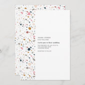 テラゾ数々のーカラーミニマルモダンリス結婚ト 招待状 (正面/裏面)