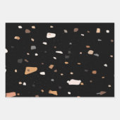 テラゾ模様ブラックカラー ラッピングペーパーシート (正面3)