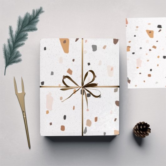 テラゾ模様 ラッピングペーパーシート