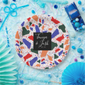 テラゾ結婚の数々の色はっきりした ペーパープレート (パーティー)