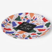 テラゾ結婚の数々の色はっきりした ペーパープレート (アングル)