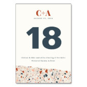 テラゾ結婚スラブの両面 テーブルナンバー (裏面)