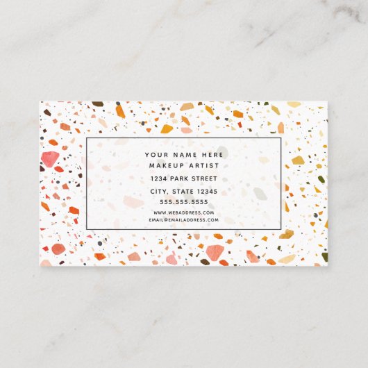 テラッツォはっきりした化粧アーティスト美容師 名刺 (裏面)