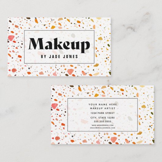 テラッツォはっきりした化粧アーティスト美容師 名刺 (正面/裏面)