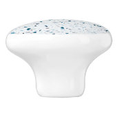 テラッツォエレガントティール(緑がかった色)ブルーグリーンホワイトグレーレトロ セラミックノブ (側面)