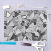 テラッツォエレガント白黒グレーパターンデザイン 薄葉紙 (クラフト)