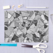 テラッツォエレガント白黒グレーパターンデザイン 薄葉紙 (クラフト)