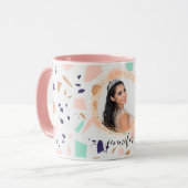 テラッツォバラ金ゴールドミント白写真名 マグカップ (正面左)