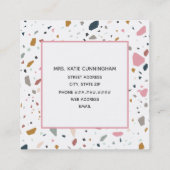 テラッツォパターンピンクアップル先生 スクエア名刺 (裏面)