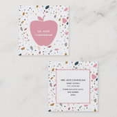 テラッツォパターンピンクアップル先生 スクエア名刺 (正面/裏面)