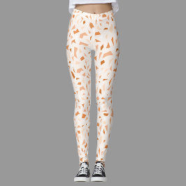 テラッツォモダン抽象芸術テラコッタ レギンス