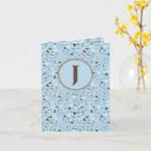 テラッツォモノグラムブルータンブラウン毎日の挨拶 カード (黄色い花)