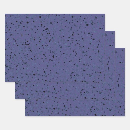 テラッツォレトロパープルグレーブラックヴィンテージパターン ラッピングペーパーシート (セット)