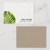 テラッツォ水彩グリーンモンステラ葉 ノートカード (正面/裏面)