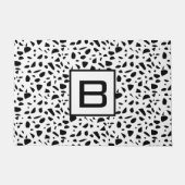 テラッツォ白黒パターンモノグラムイニシャル ドアマット (正面)