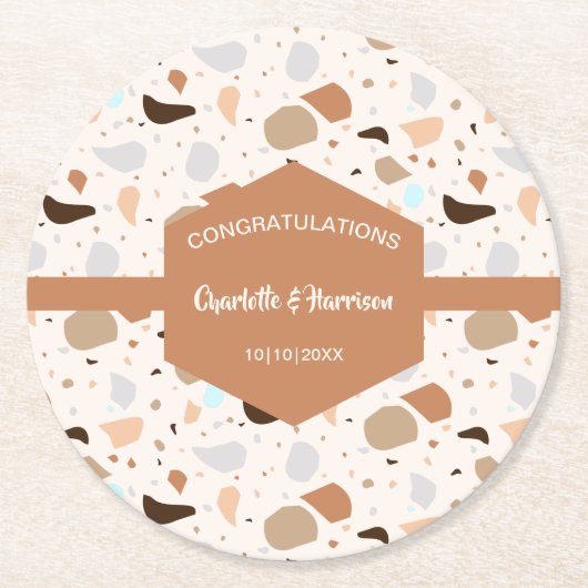 テラッツォ自然抽象芸術モダン ラウンドペーパーコースター (正面)