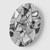 テラッツォ·ブラック·アンド·ホワイト·グレー·モザモダンイク·アート ラージ壁時計 (傾斜)