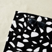 テラッツォ ブラック ホワイト パターン モノグラムイニシャル ビーチタオル (インサイチュ)