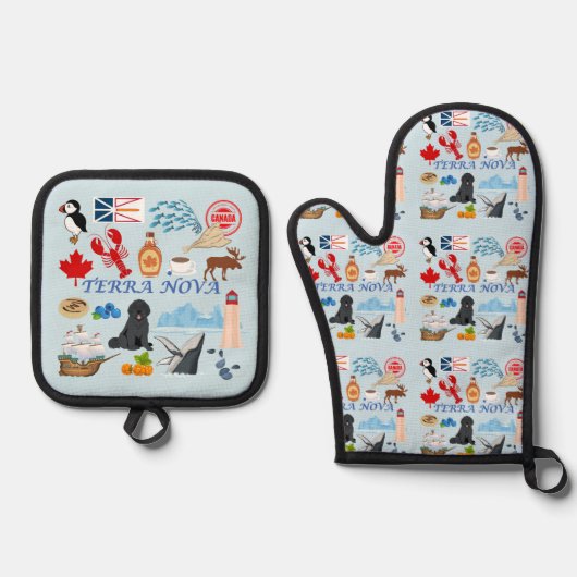 テラノバニューファンドランド 鍋つかみ&鍋敷きセット (正面)