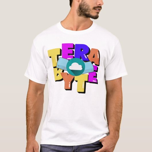 テラバイトのデジタルデータストレージサイズ Tシャツ (正面)