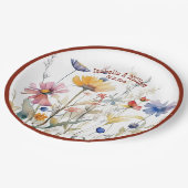 テラパーソナライズされたコッタ秋ワイルドフラワー結婚ズ ペーパープレート (アングル)