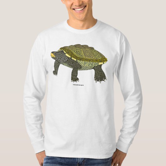 テラピン(白) - メンズ長袖Tシャツ Tシャツ (正面)