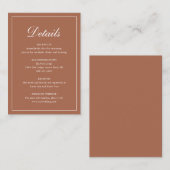 テラフォーマルコタ伝統的エレガントな結婚式 エンクロージャーカード (正面/裏面)