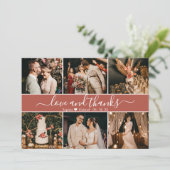 テラモダンコタエレガントタイポグラフィフォトコラージュ サンキューカード (スタンド正面)