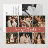 テラモダンコタエレガントタイポグラフィフォトコラージュ サンキューカード (正面/裏面)