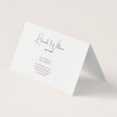 テラモダンコタエレガントミニマリスト折り 名刺 (裏面)