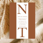 テラモダンコタエレガントモノグラムイニシャル結婚ズ 招待状