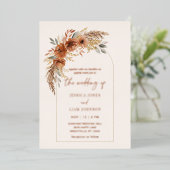 テラモダンコタエレガント秋フローラ結婚ズ 箔招待状 (立ち正面)
